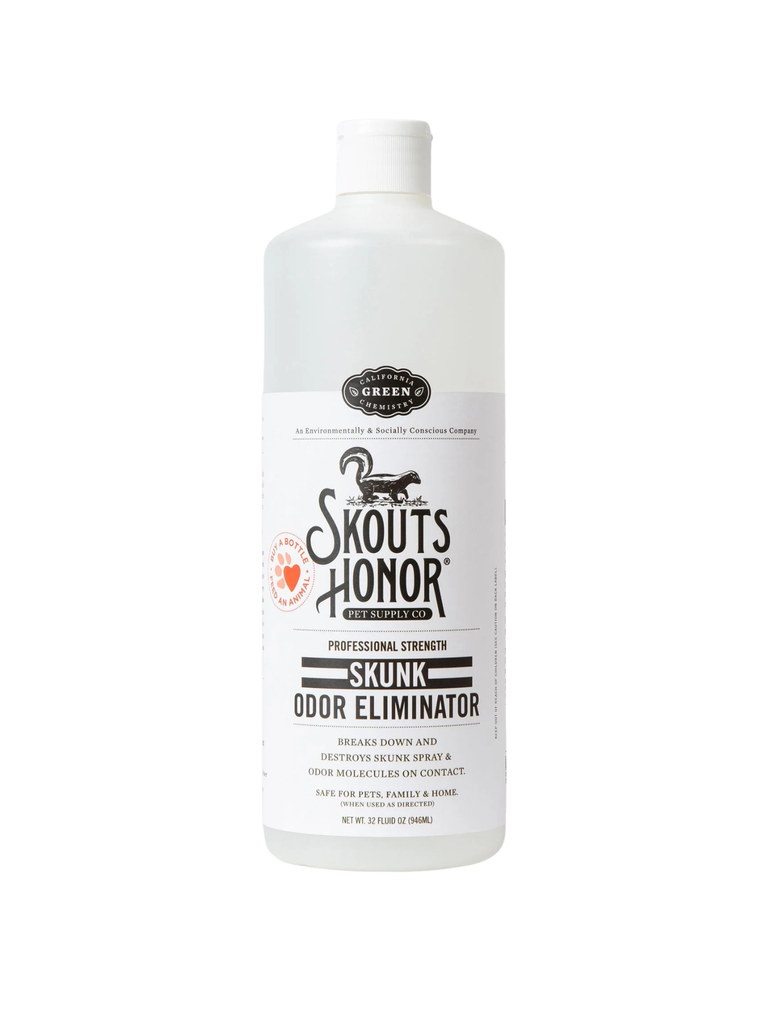 SKOUT'S HONOR - Éliminateur d'odeur de moufette 32oz. Bêtes Gourmandes, boutique spécialisée alimentation, éducation et sports pour chiens à Québec.