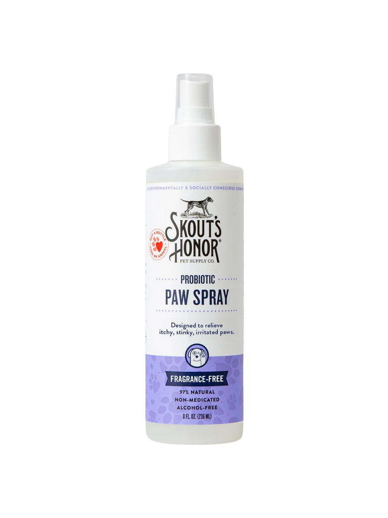 SKOUT'S HONOR - Vaporisateur pour coussinets avec probiotique 8oz. Bêtes Gourmandes, boutique spécialisée alimentation, éducation et sports pour chiens à Québec.