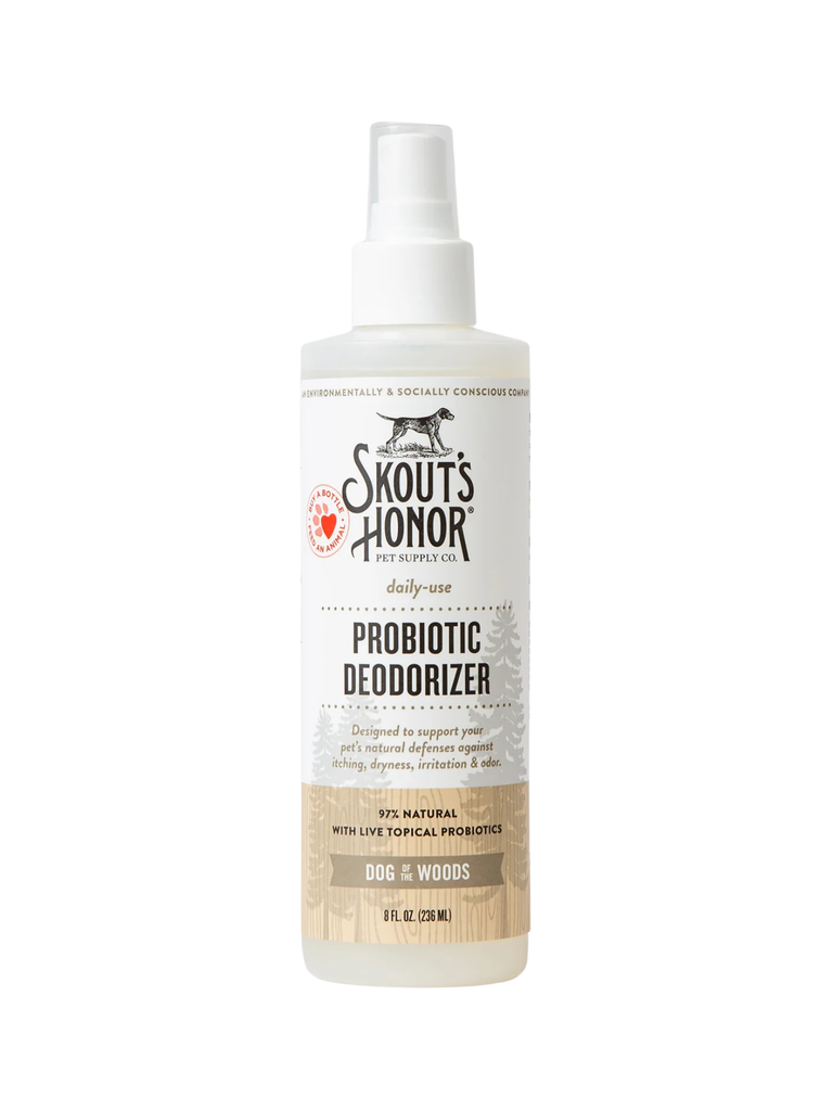 SKOUT'S HONOR - Désodorisant pour chien avec probiotique 8oz. Bêtes Gourmandes, boutique spécialisée alimentation, éducation et sports pour chiens à Québec.