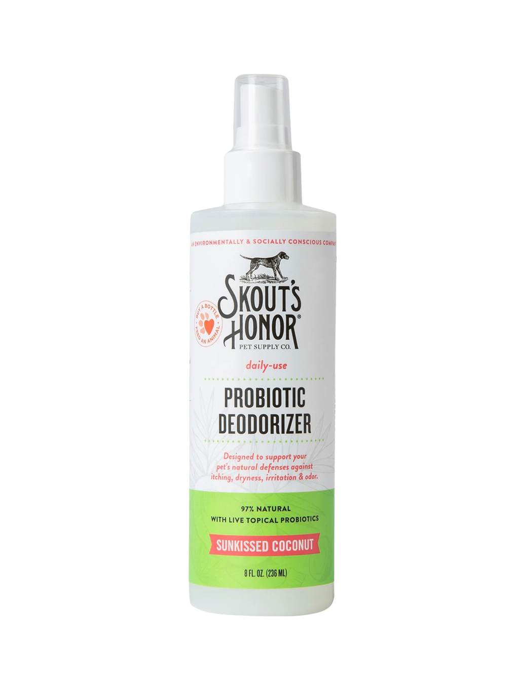 SKOUT'S HONOR - Désodorisant pour chien avec probiotique 8oz. Bêtes Gourmandes, boutique spécialisée alimentation, éducation et sports pour chiens à Québec.