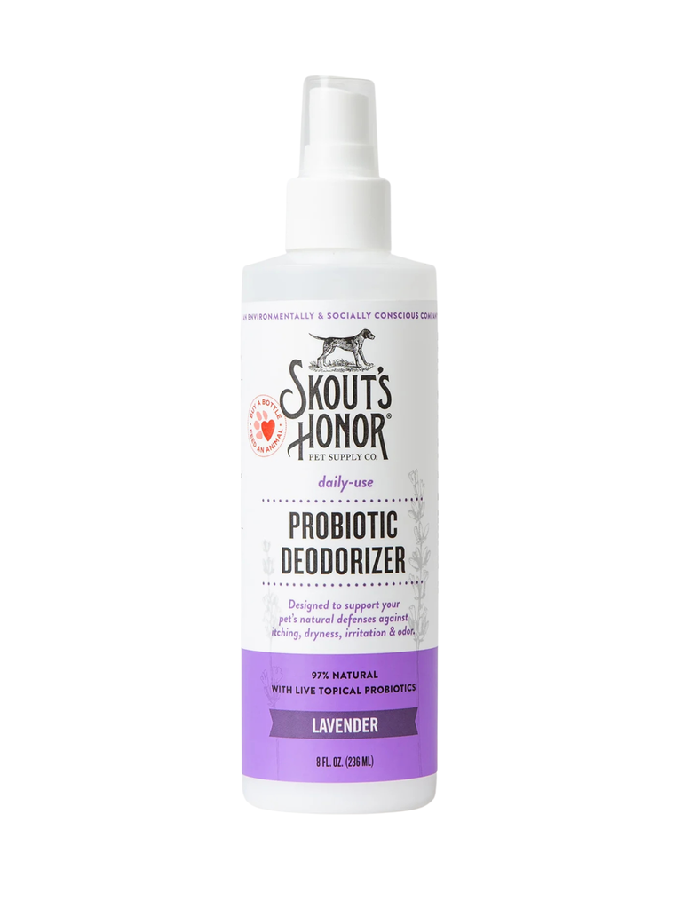 SKOUT'S HONOR - Désodorisant pour chien avec probiotique 8oz. Bêtes Gourmandes, boutique spécialisée alimentation, éducation et sports pour chiens à Québec.