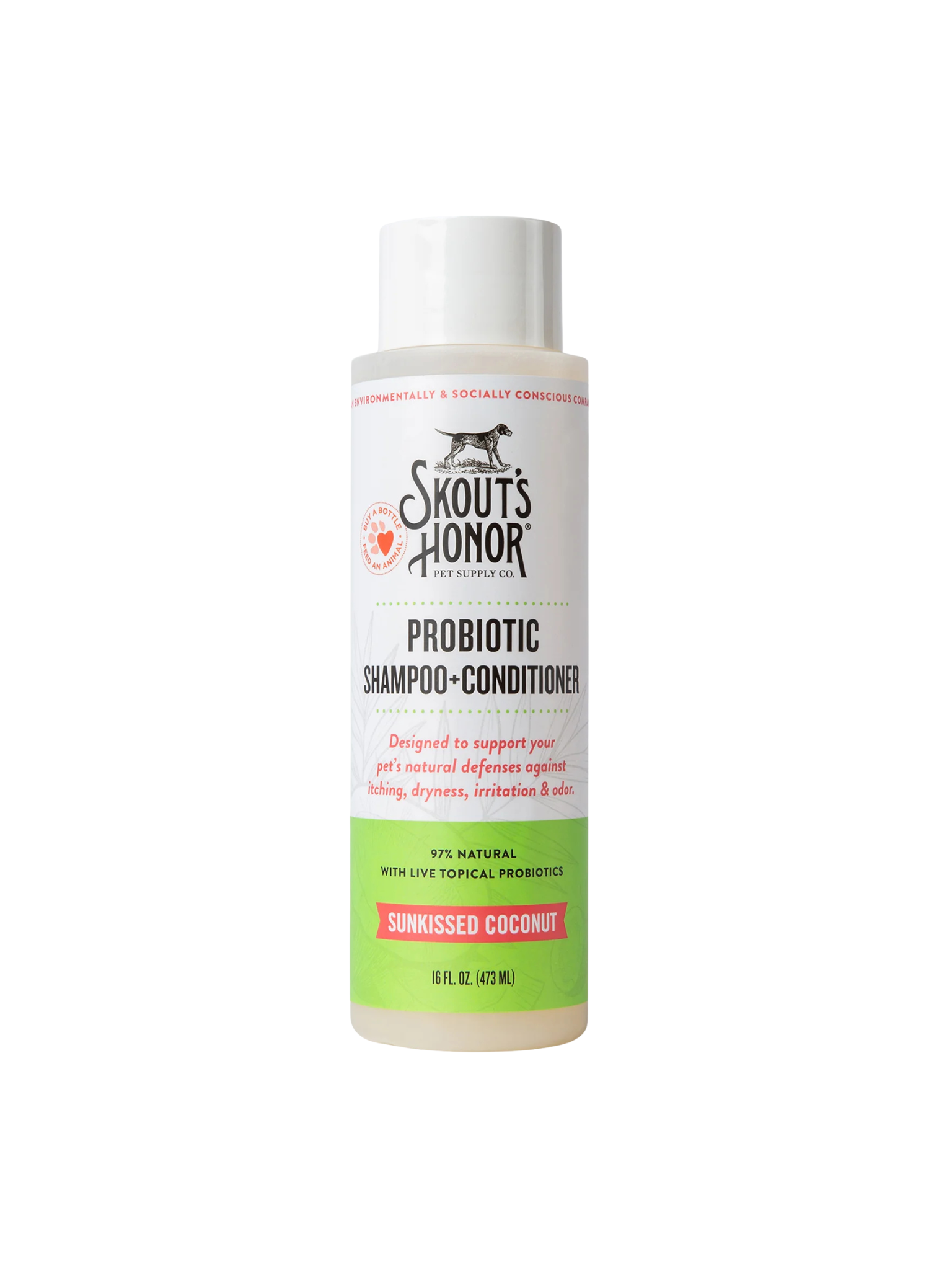 SKOUT'S HONOR - Shampoing & revitalisant pour chien avec probiotique 16oz. Bêtes Gourmandes, boutique spécialisée alimentation, éducation et sports pour chiens à Québec.