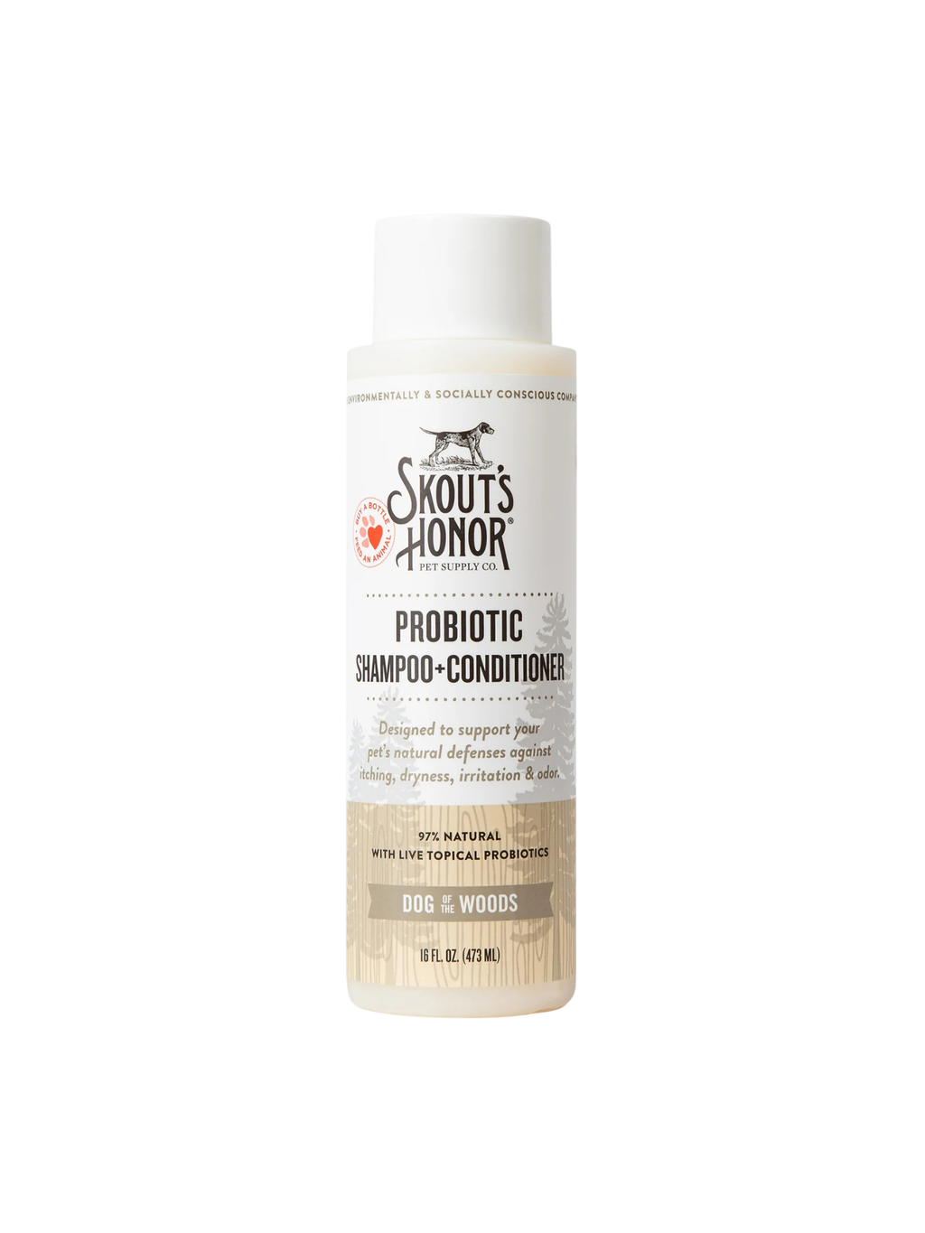 SKOUT'S HONOR - Shampoing & revitalisant pour chien avec probiotique 16oz. Bêtes Gourmandes, boutique spécialisée alimentation, éducation et sports pour chiens à Québec.