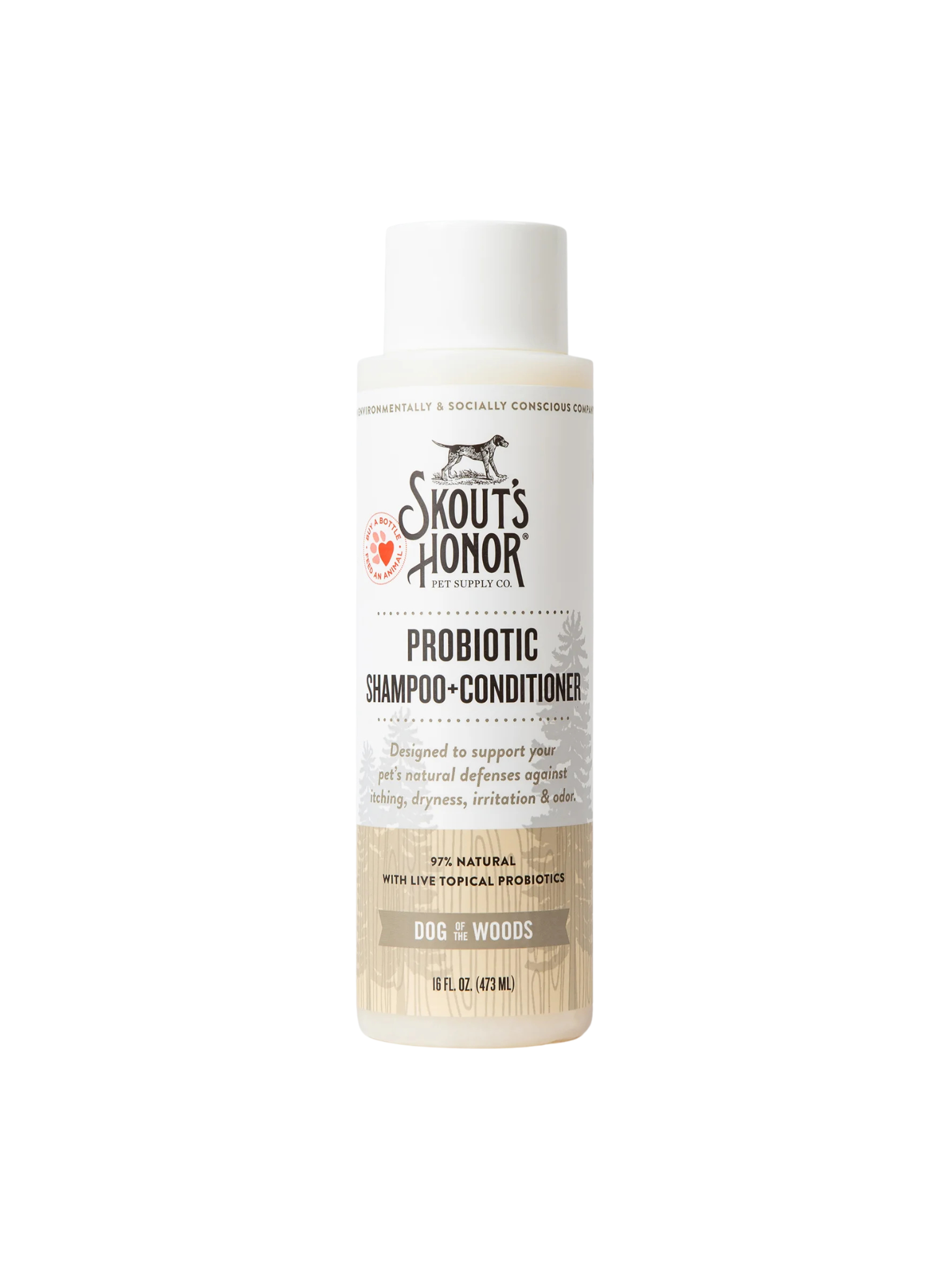 SKOUT'S HONOR - Shampoing & revitalisant pour chien avec probiotique 16oz. Bêtes Gourmandes, boutique spécialisée alimentation, éducation et sports pour chiens à Québec.