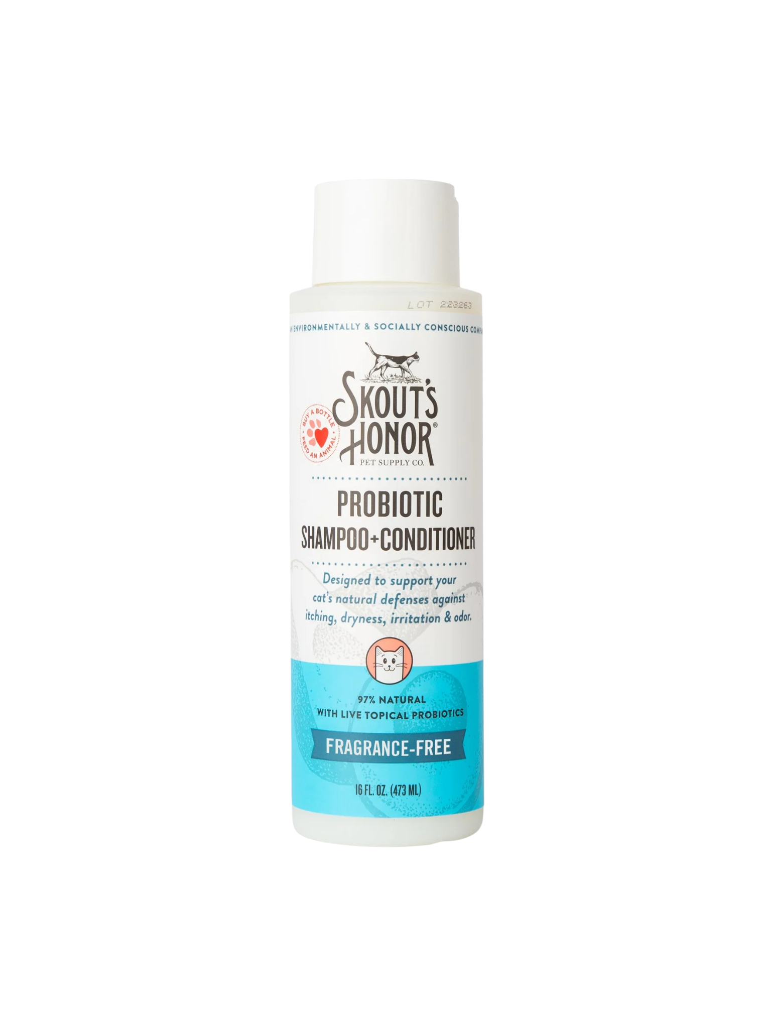 SKOUT'S HONOR - Shampoing & revitalisant sans odeur avec probiotique 16oz. Bêtes Gourmandes, boutique spécialisée alimentation, éducation et sports pour chiens à Québec.