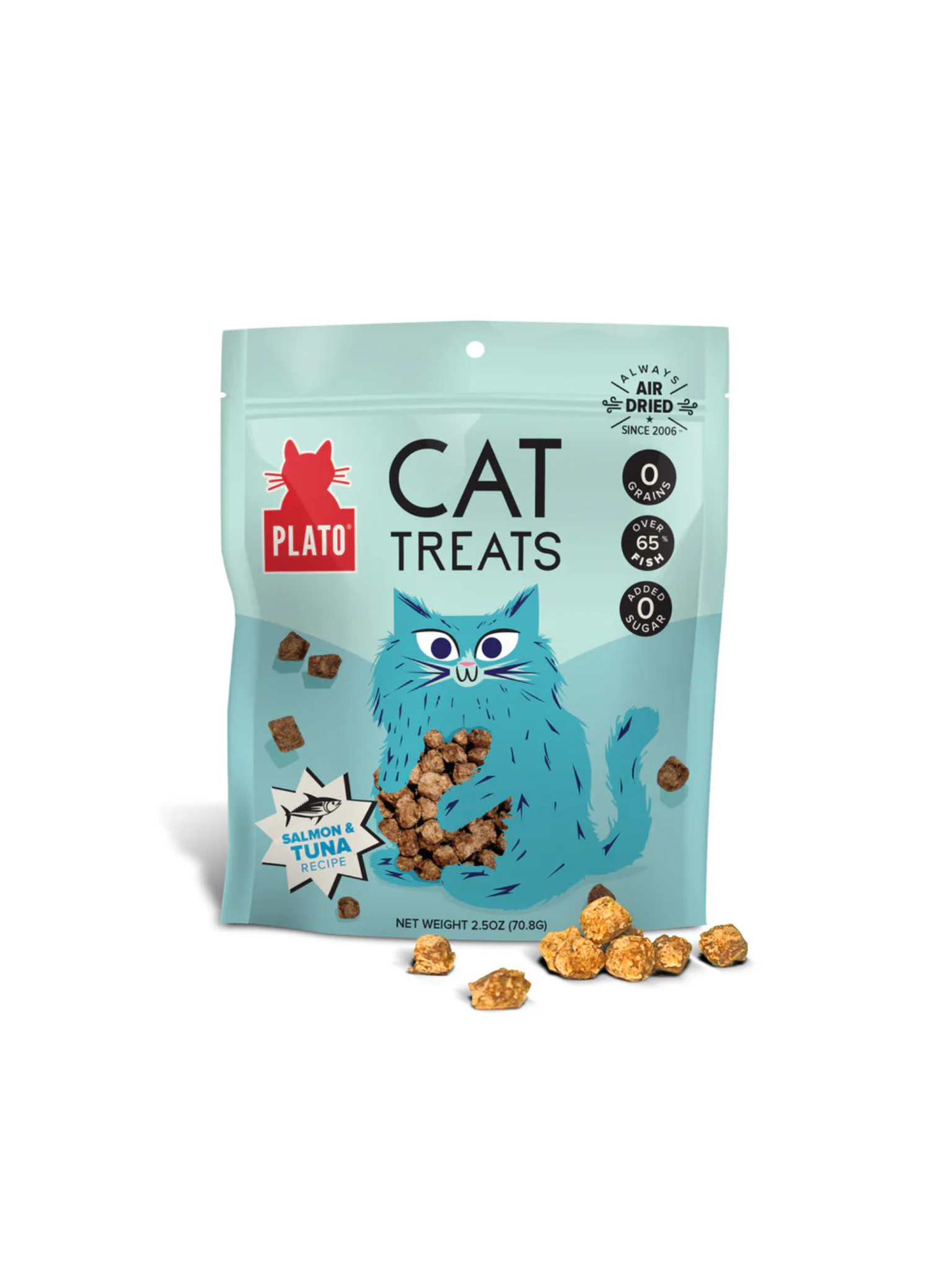 PLATO - Gâterie thon & saumon pour chat 2.5oz. Bêtes Gourmandes, boutique spécialisée alimentation, éducation et sports pour chiens à Québec.