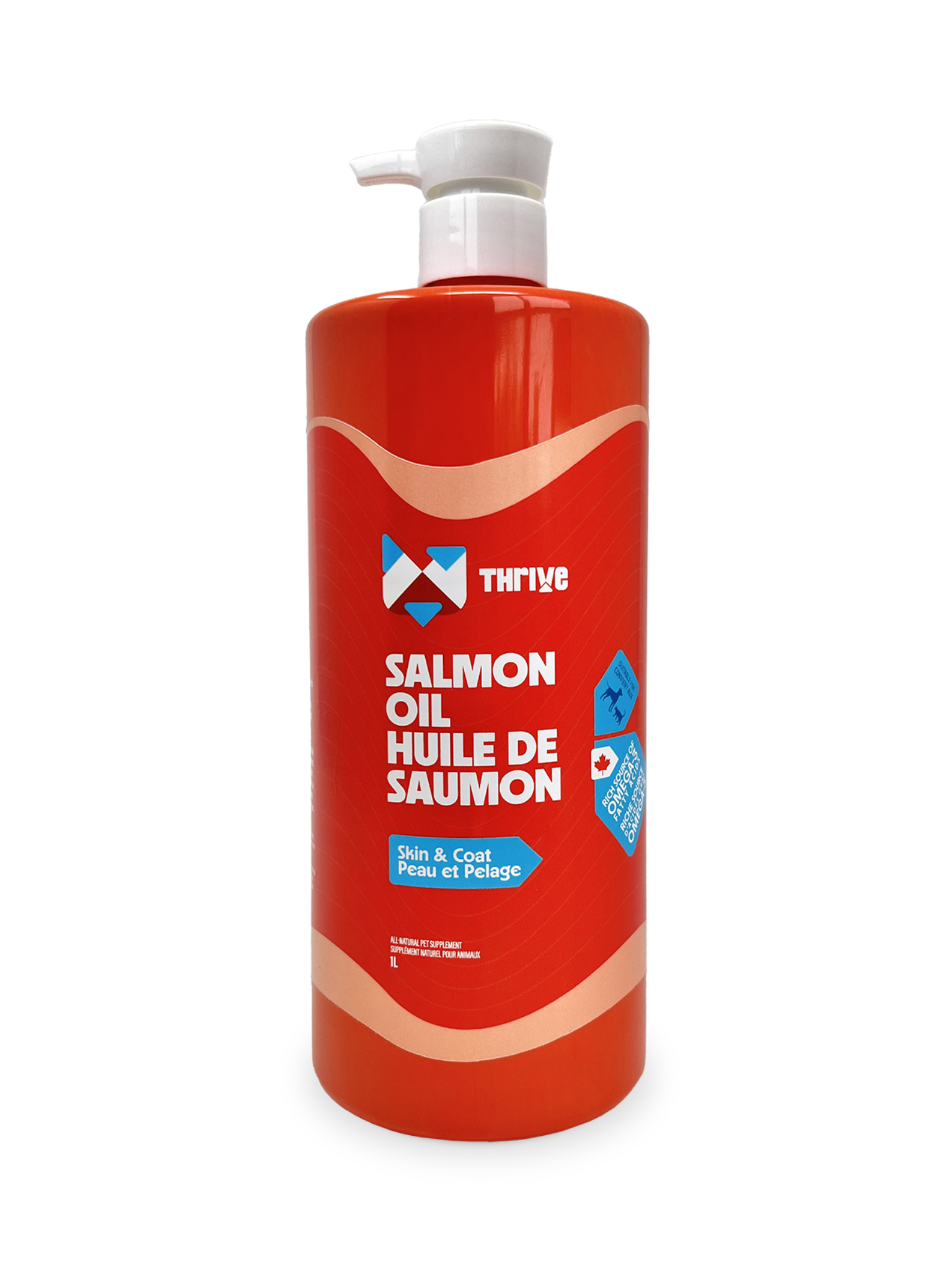Thrive - Huile De Saumon 500Ml. Bêtes Gourmandes, spécialiste en nourriture et produits pour chien et chat en ligne et en magasin à Québec.