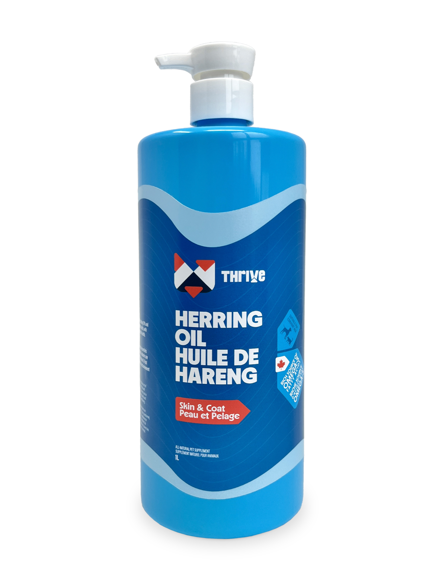 Thrive - Huile De Hareng. Bêtes Gourmandes, spécialiste en nourriture et produits pour chien et chat en ligne et en magasin à Québec.