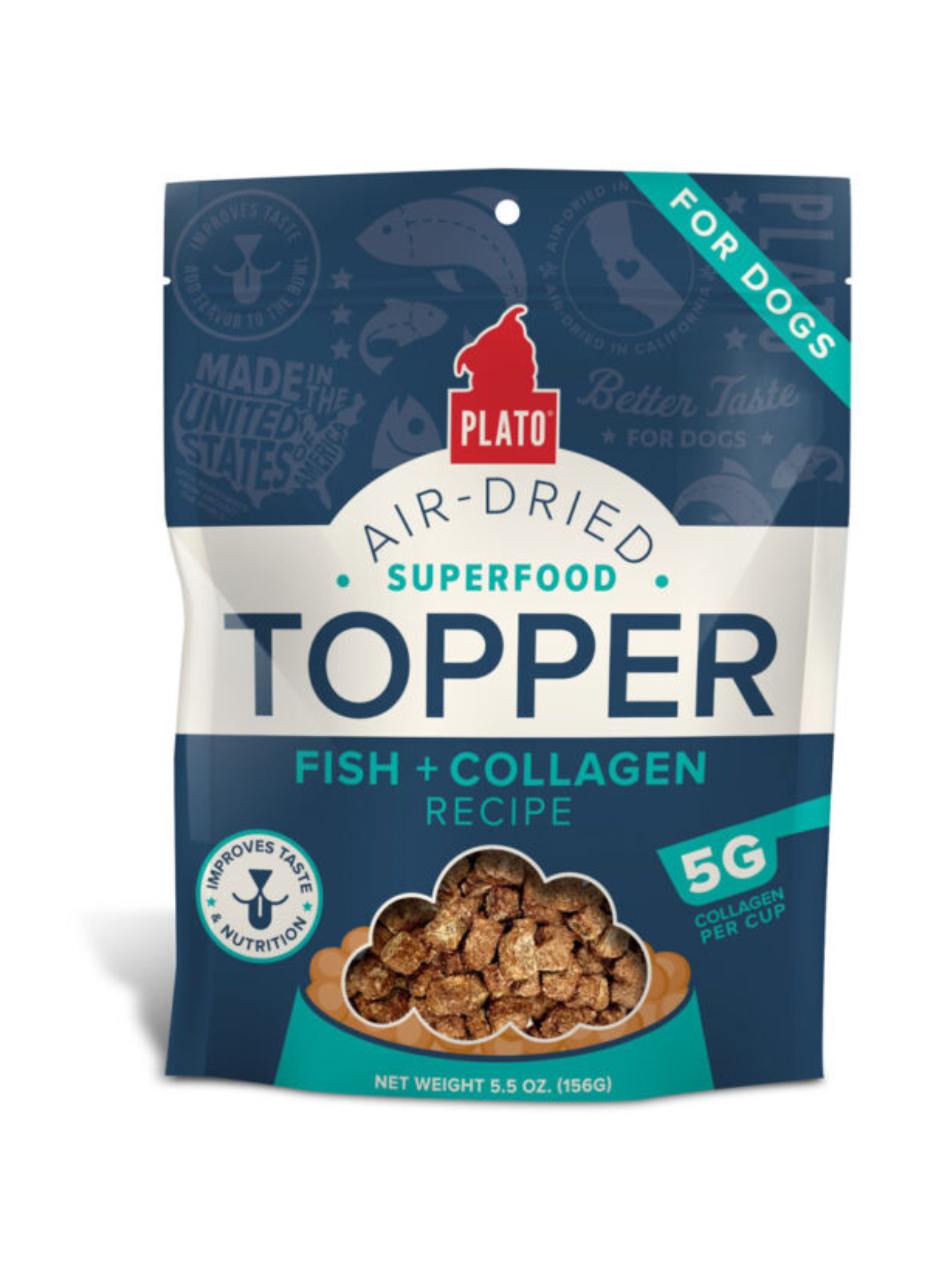 PLATO - Topper poisson & collagène 5.5oz. Bêtes Gourmandes, boutique spécialisée alimentation, éducation et sports pour chiens à Québec.