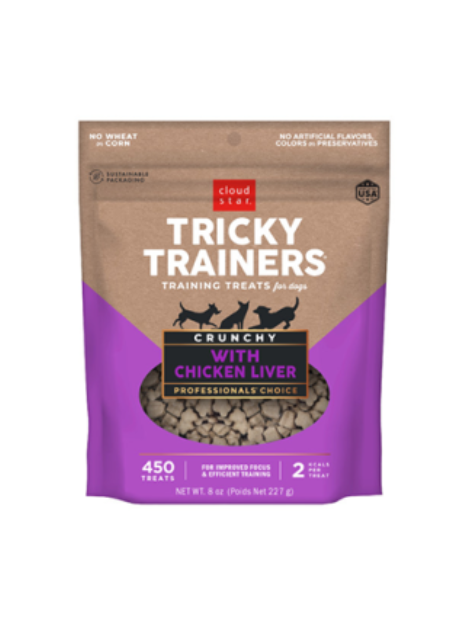TRICKY TRAINERS - Gâteries d'entrainement au foie de poulet 8oz. Bêtes Gourmandes, boutique spécialisée alimentation, éducation et sports pour chiens à Québec.