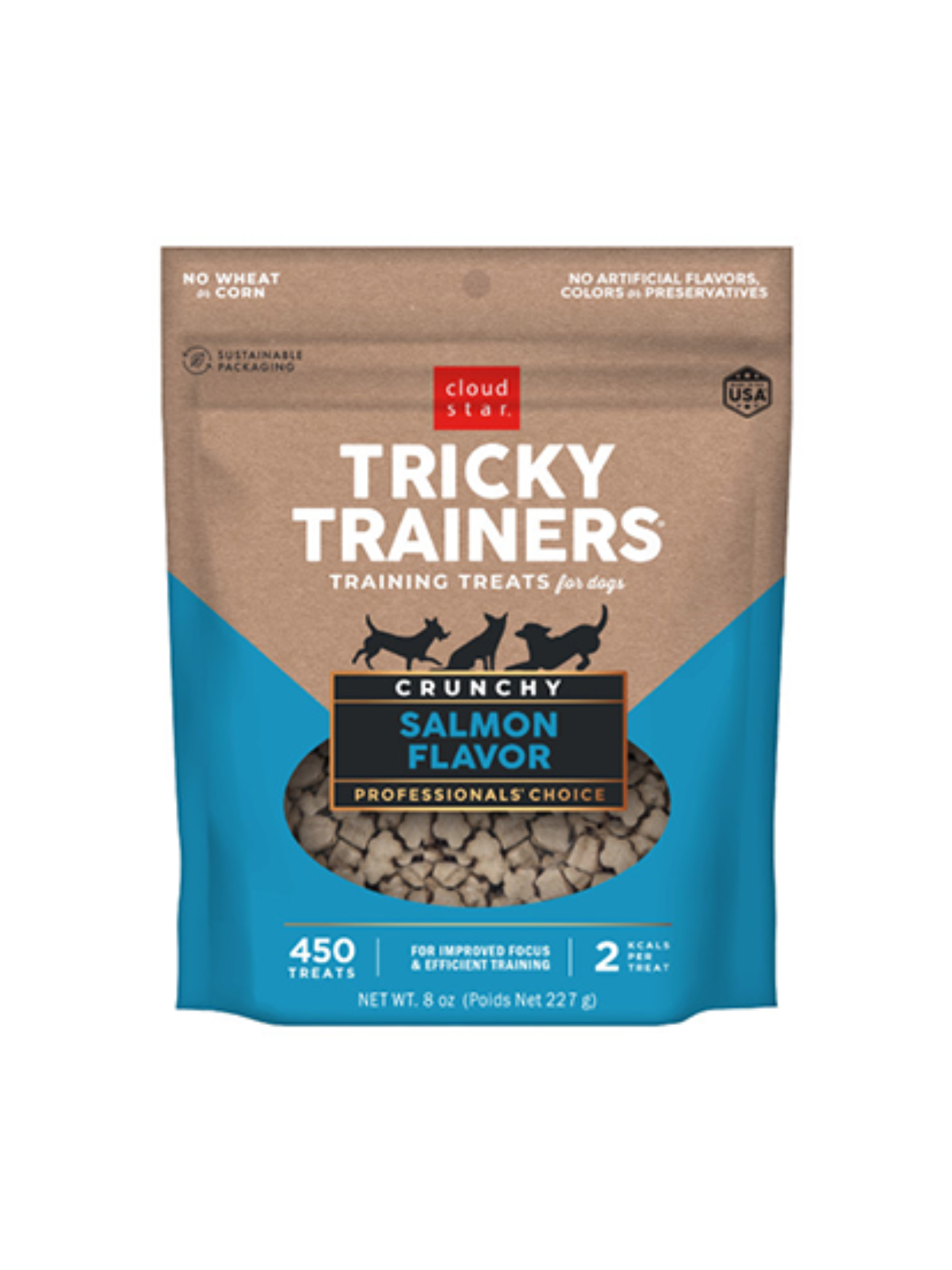 TRICKY TRAINERS - Gâteries d'entrainements au saumon 8oz. Bêtes Gourmandes, boutique spécialisée alimentation, éducation et sports pour chiens à Québec.