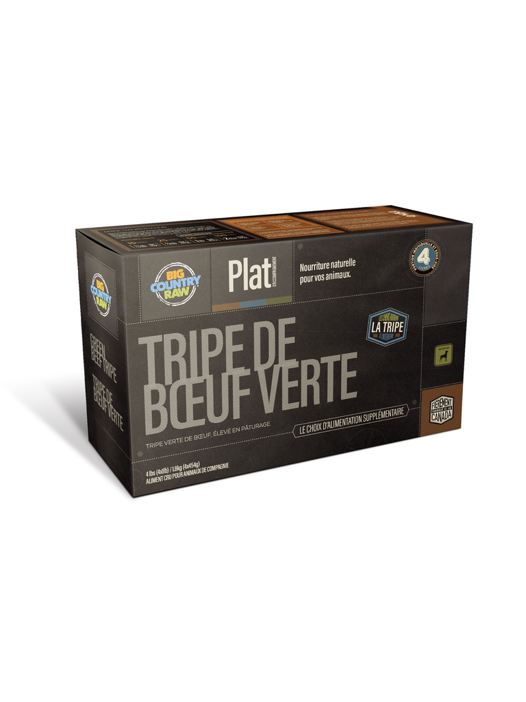 BIG COUNTRY RAW - Tripe de boeuf 4 lbs. Bêtes Gourmandes, boutique spécialisée alimentation, éducation et sports pour chiens à Québec.