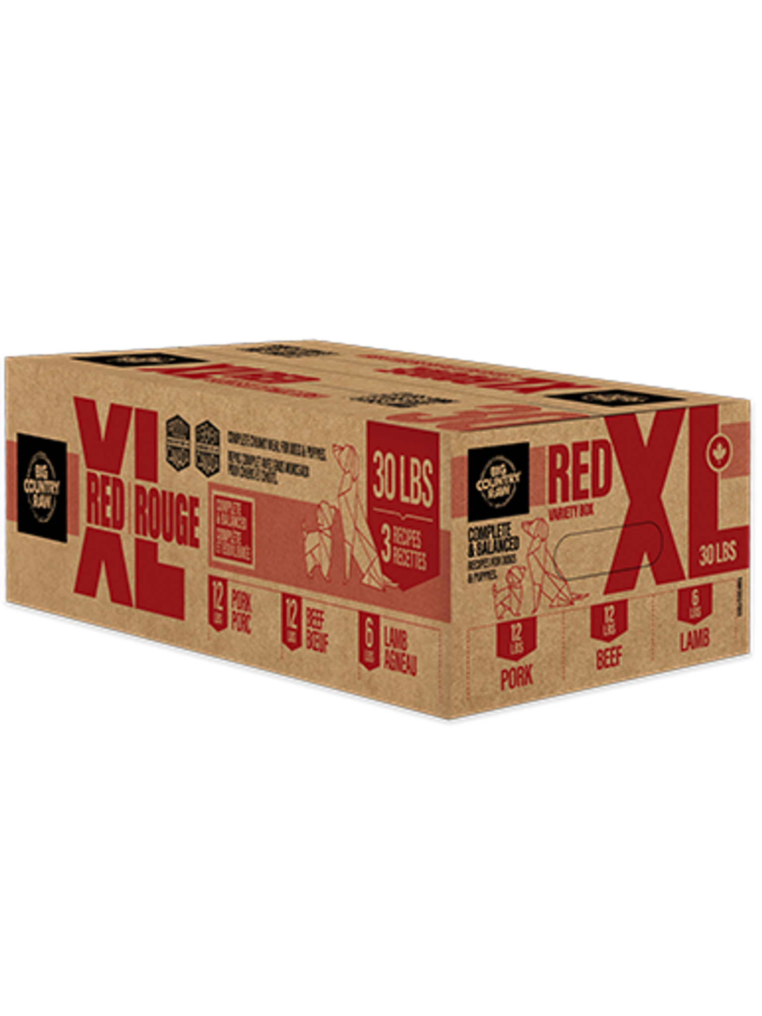 BIG COUNTRY RAW - XL boeuf 30lbs. Bêtes Gourmandes, boutique spécialisée alimentation, éducation et sports pour chiens à Québec.