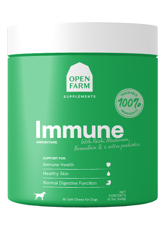 Open Farm, supplément pour le système immunitaire. Boutique Bêtes Gourmandes, Ville de Québec.