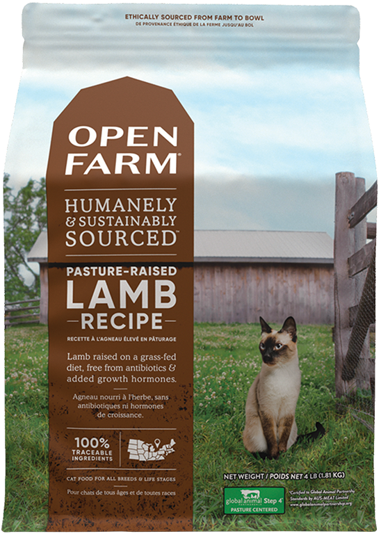 Open Farm, recette à l'agneau pour chat. Boutique Bêtes Gourmandes, Ville de Québec.