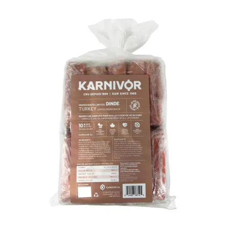 Karnivor à la dinde ingrédients limités, format de 10lbs. Boutique Bêtes Gourmandes, Ville de Québec.