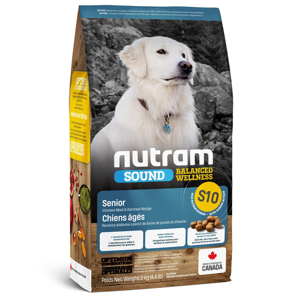 Nutram, nourriture pour chien âgé. Boutique Bêtes Gourmandes, Ville de Québec.