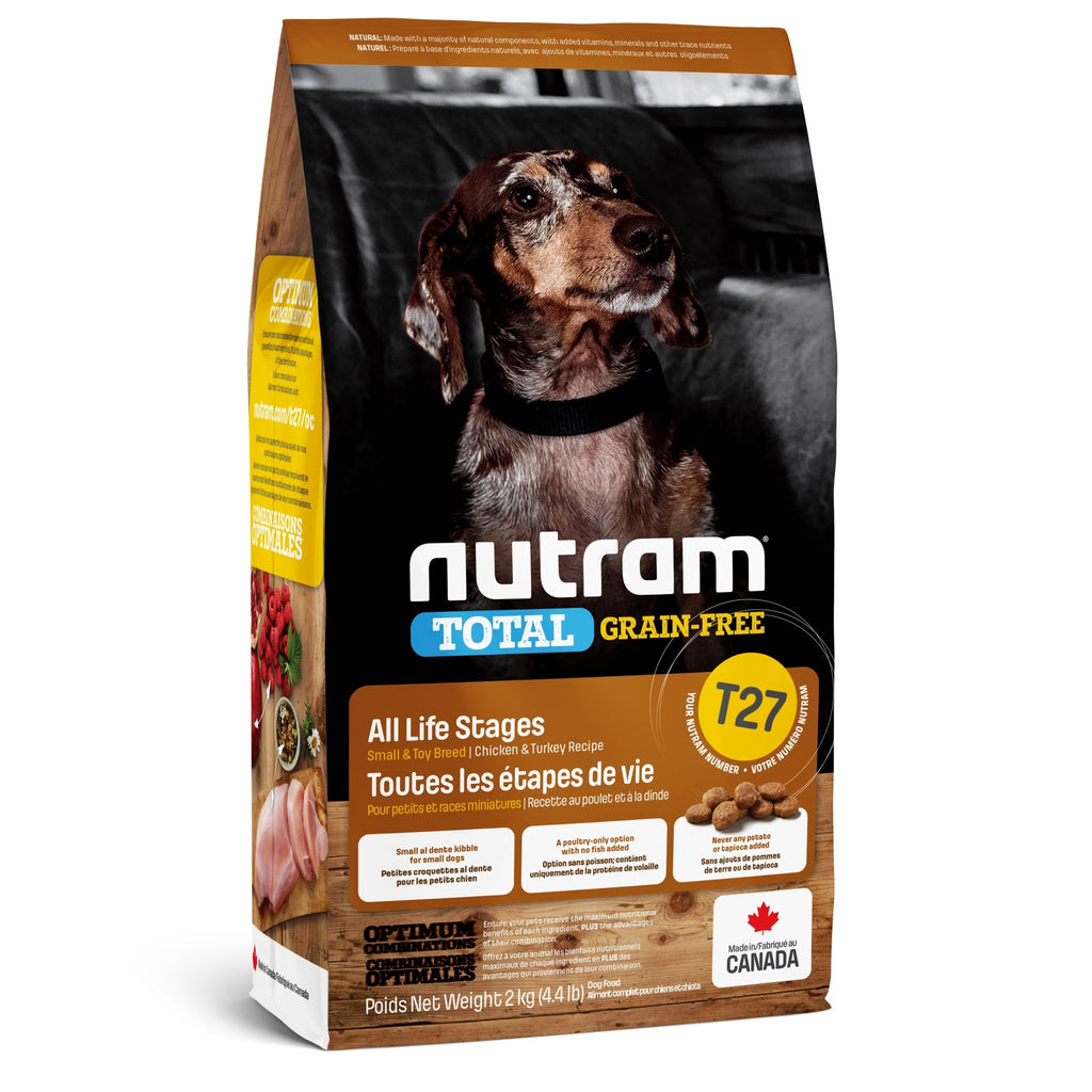 Nutram, nourriture à la dinde et poulet pour chien de tout âge, de petite race. Boutique Bêtes Gourmandes, Ville de Québec.