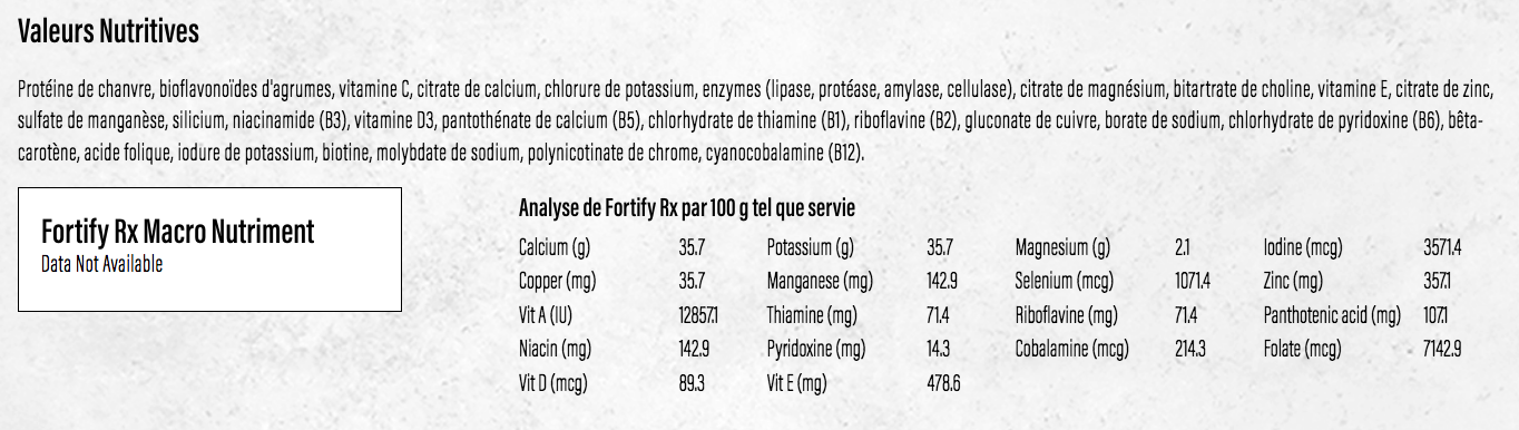 THRIVE - Fortify RX hypoallergène 150g