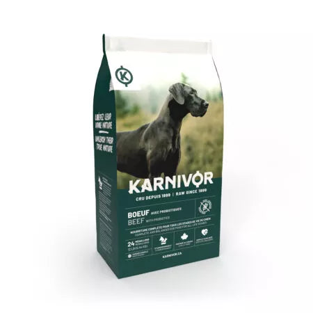 Karnivor au boeuf pour chien, format de 12lbs. Boutique Bêtes Gourmandes, Ville de Québec.