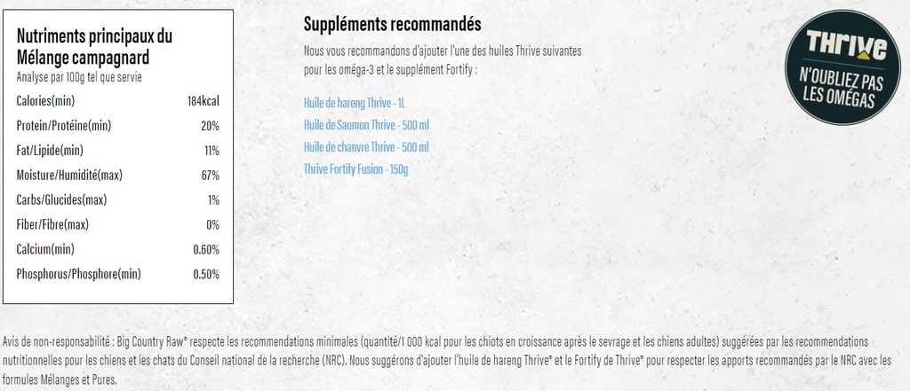 BIG COUNTRY RAW - Grab N Go mélange 18 lbs